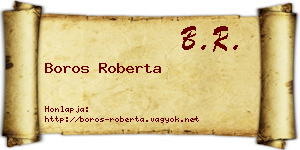 Boros Roberta névjegykártya